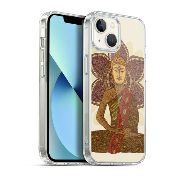 Valentina Symbols Illustration Sitting Buddha Soft Gel Case for Apple iPhone 13