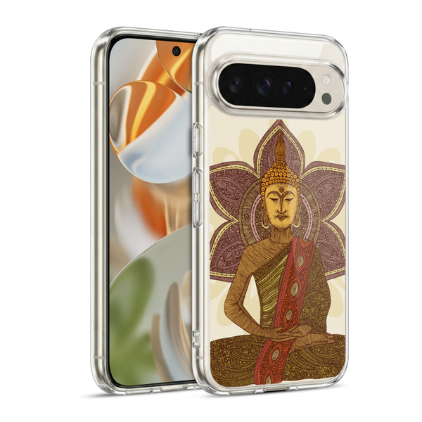 Valentina Symbols Illustration Sitting Buddha Soft Gel Case for Google Pixel 9 / Pixel 9 Pro
