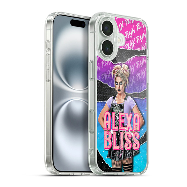 WWE Alexa Bliss Graphics Alexa Bliss Soft Gel Case for Apple iPhone 16 Plus & MagSafe