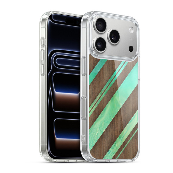 Alyn Spiller Wood & Resin Diagonal Stripes Soft Gel Case for Apple iPhone 17 Pro