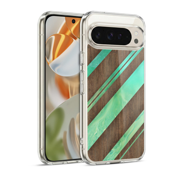 Alyn Spiller Wood & Resin Diagonal Stripes Soft Gel Case for Google Pixel 9 / Pixel 9 Pro