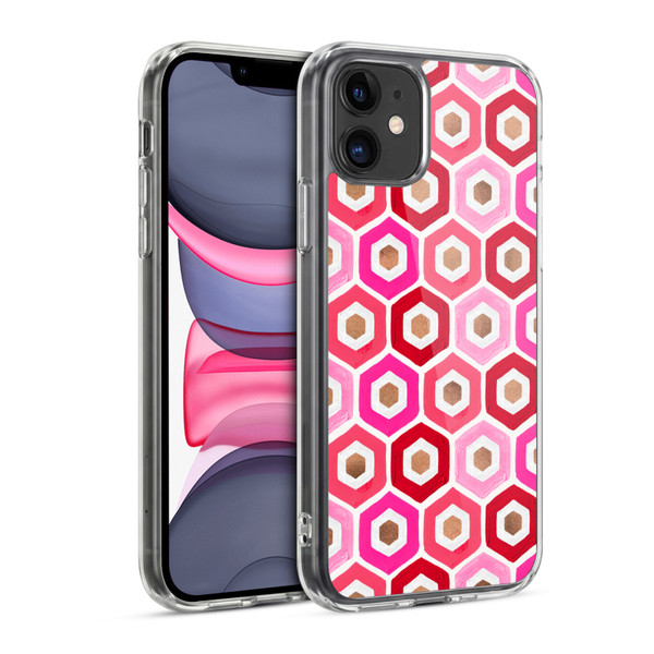 Cat Coquillette Patterns 6 Honeycomb Pink Soft Gel Case for Apple iPhone 11
