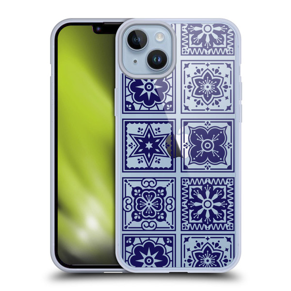 Cat Coquillette Patterns 6 Mexican Tile 1 Soft Gel Case for Apple iPhone 14 Plus & MagSafe