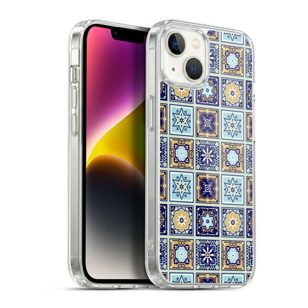 Cat Coquillette Patterns 6 Mexican Tile 2 Soft Gel Case for Apple iPhone 14 Plus & MagSafe