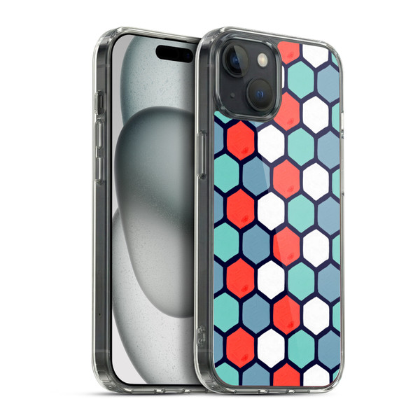 Cat Coquillette Patterns 6 Honeycomb Coral Soft Gel Case for Apple iPhone 15 Plus & MagSafe