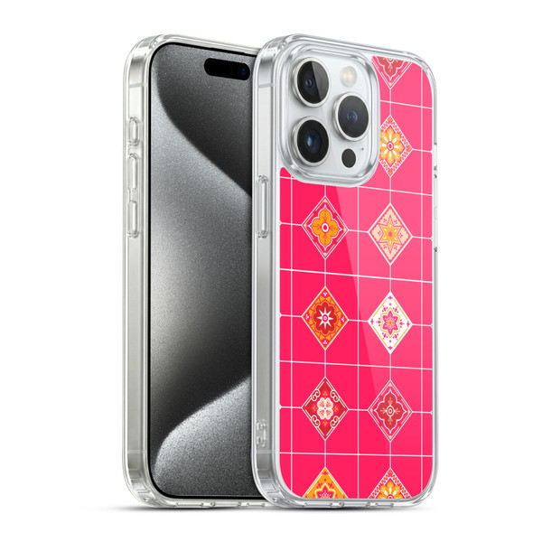 Cat Coquillette Patterns 6 Mexican Tile 3 Soft Gel Case for Apple iPhone 15 Pro & MagSafe