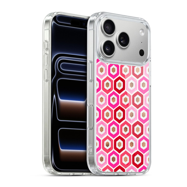 Cat Coquillette Patterns 6 Honeycomb Pink Soft Gel Case for Apple iPhone 17 Pro