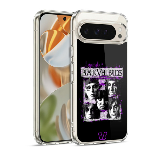 Black Veil Brides Band Art Grunge Faces Soft Gel Case for Google Pixel 9 / Pixel 9 Pro