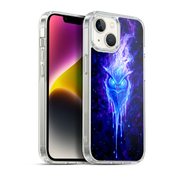 Christos Karapanos Mythical Art The Wisdowl Blue Soft Gel Case for Apple iPhone 14