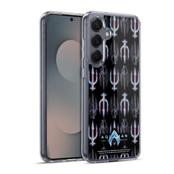 Aquaman And The Lost Kingdom Graphics Trident Pattern Soft Gel Case for Samsung Galaxy S25+ & MagSafe