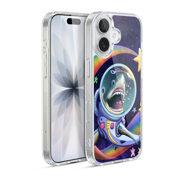 Carla Morrow Rainbow Animals Shark & Fish In Space Soft Gel Case for Apple iPhone 17