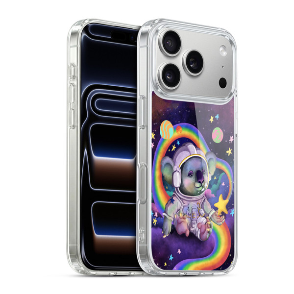 Carla Morrow Rainbow Animals Koala In Space Soft Gel Case for Apple iPhone 17 Pro