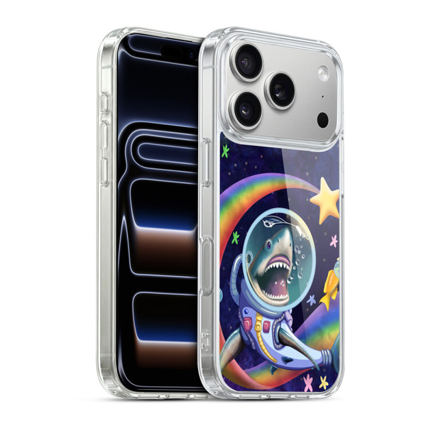 Carla Morrow Rainbow Animals Shark & Fish In Space Soft Gel Case for Apple iPhone 17 Pro