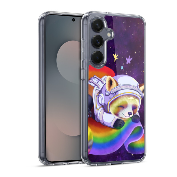 Carla Morrow Rainbow Animals Red Panda Sleeping Soft Gel Case for Samsung Galaxy S25 & MagSafe