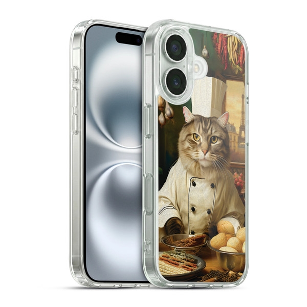 Michael David Ward Humor & Botanicals Cat Chef Soft Gel Case for Apple iPhone 16 & MagSafe