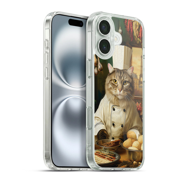 Michael David Ward Humor & Botanicals Cat Chef Soft Gel Case for Apple iPhone 16 Plus & MagSafe