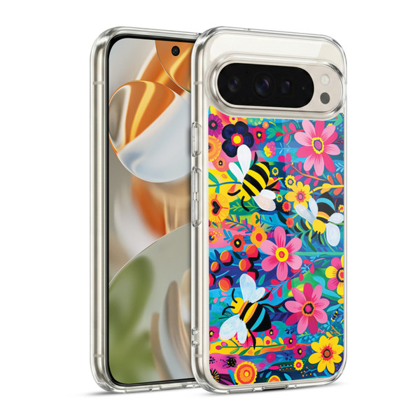 Michael David Ward Humor & Botanicals Bees and Flowers Soft Gel Case for Google Pixel 9 / Pixel 9 Pro