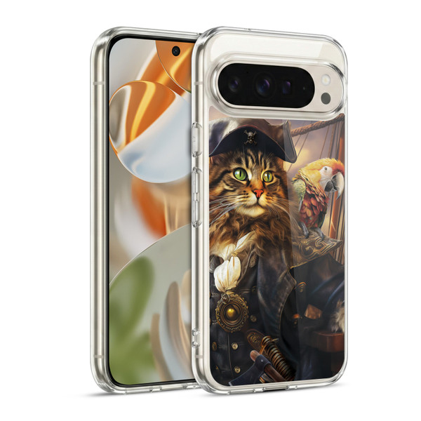 Michael David Ward Humor & Botanicals Captain Cat Soft Gel Case for Google Pixel 9 / Pixel 9 Pro