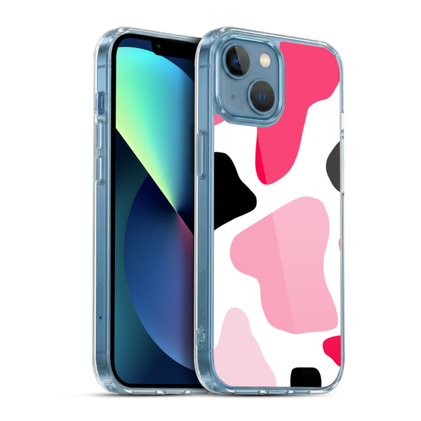 Grace Illustration Cow Prints Pink Soft Gel Case for Apple iPhone 13 Mini & MagSafe