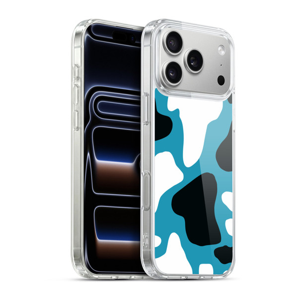 Grace Illustration Cow Prints Blue Soft Gel Case for Apple iPhone 17 Pro Max