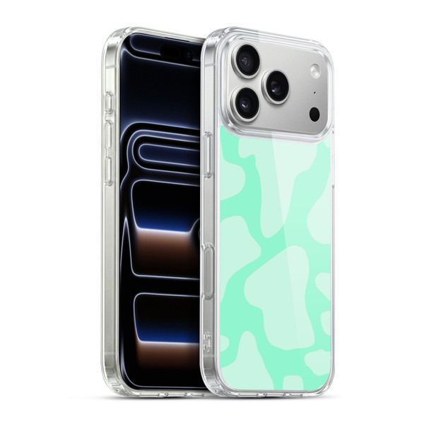 Grace Illustration Cow Prints Mint Green Soft Gel Case for Apple iPhone 17 Pro Max