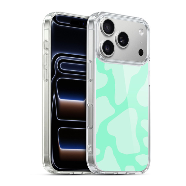 Grace Illustration Cow Prints Mint Green Soft Gel Case for Apple iPhone 17 Pro