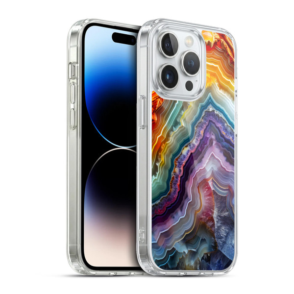 Haroulita Agates Stripes Soft Gel Case for Apple iPhone 13 Pro & MagSafe