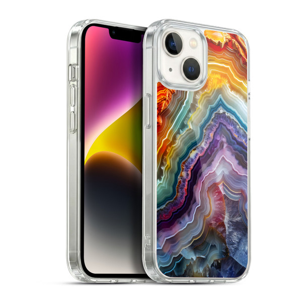 Haroulita Agates Stripes Soft Gel Case for Apple iPhone 14