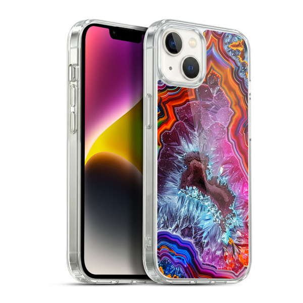 Haroulita Agates Colorful Soft Gel Case for Apple iPhone 14 Plus & MagSafe