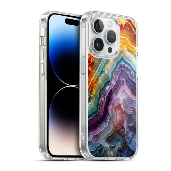 Haroulita Agates Stripes Soft Gel Case for Apple iPhone 14 Pro & MagSafe