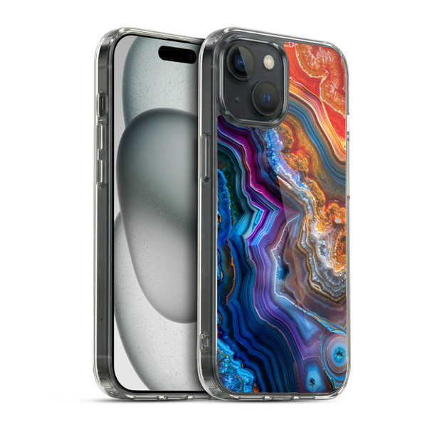 Haroulita Agates Multicolor Soft Gel Case for Apple iPhone 15 & MagSafe