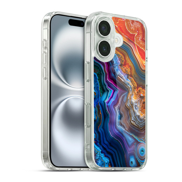 Haroulita Agates Multicolor Soft Gel Case for Apple iPhone 16 & MagSafe