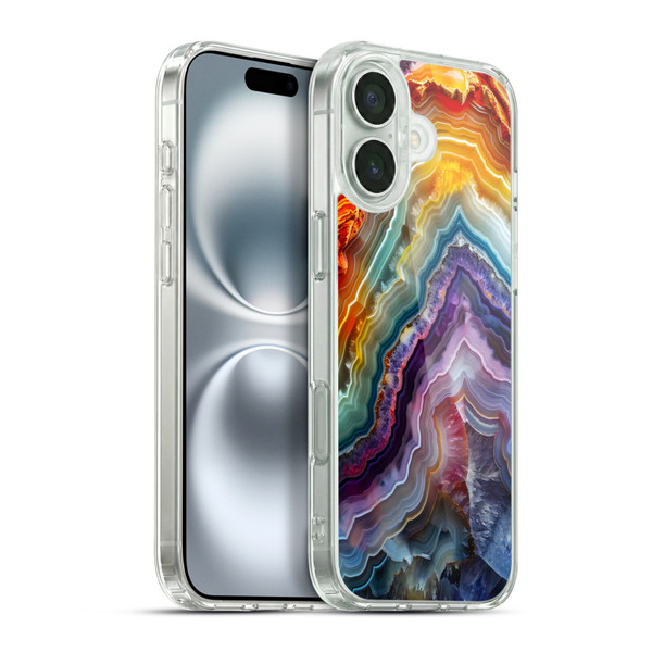 Haroulita Agates Stripes Soft Gel Case for Apple iPhone 16 Plus & MagSafe