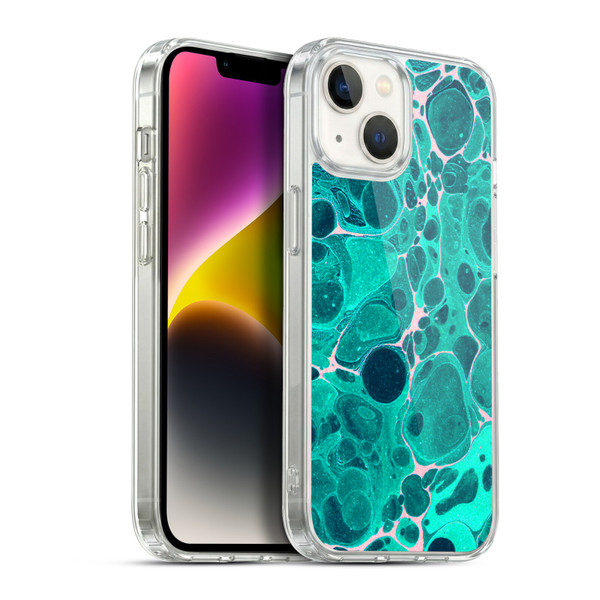 Haroulita Marble Teal Bubbles Soft Gel Case for Apple iPhone 14