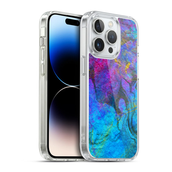 Haroulita Marble Blue Gold 2 Soft Gel Case for Apple iPhone 14 Pro & MagSafe