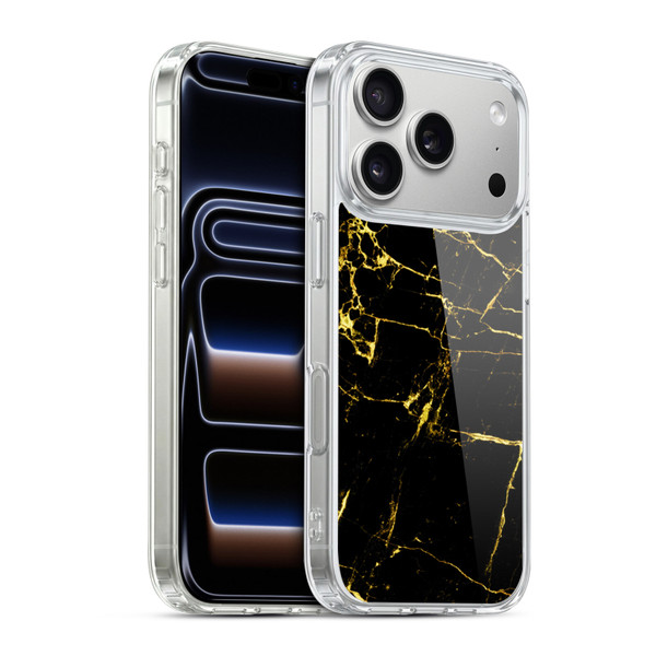 Haroulita Marble Black And Gold Soft Gel Case for Apple iPhone 17 Pro