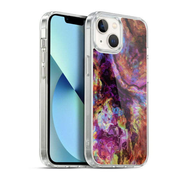 Haroulita Marble 2 Red Purple Soft Gel Case for Apple iPhone 13