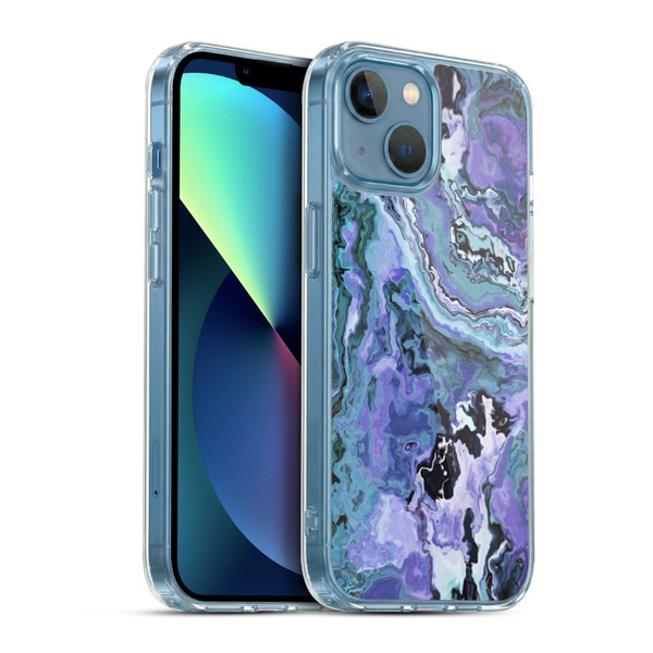 Haroulita Marble 2 Indigo Violet Soft Gel Case for Apple iPhone 13 Mini & MagSafe