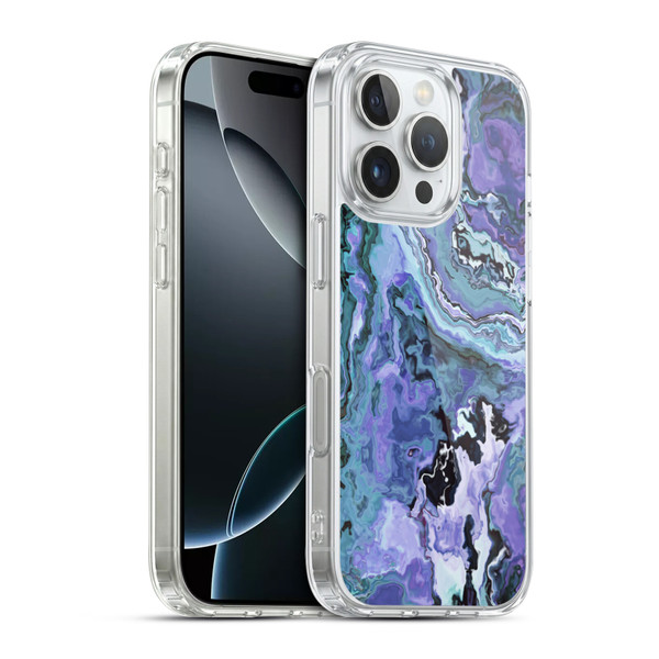 Haroulita Marble 2 Indigo Violet Soft Gel Case for Apple iPhone 16 Pro & MagSafe