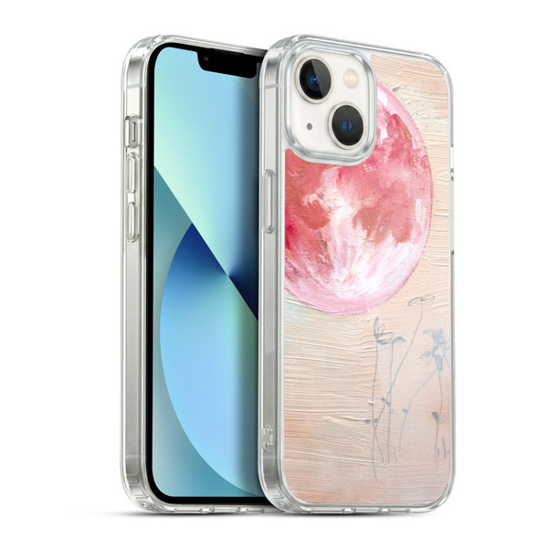 Mai Autumn Space And Sky Pink Moon Soft Gel Case for Apple iPhone 13