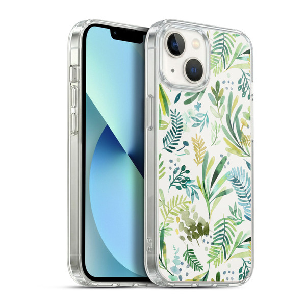 Ninola Botanical Patterns Tuscany Green Leaves Soft Gel Case for Apple iPhone 13