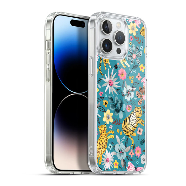 Ninola Botanical Patterns Tigers Flowers Soft Gel Case for Apple iPhone 13 Pro Max & MagSafe