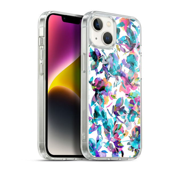 Ninola Botanical Patterns Watery Hibiscus Soft Gel Case for Apple iPhone 14 Plus & MagSafe
