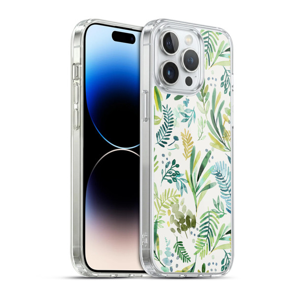 Ninola Botanical Patterns Tuscany Green Leaves Soft Gel Case for Apple iPhone 14 Pro Max & MagSafe