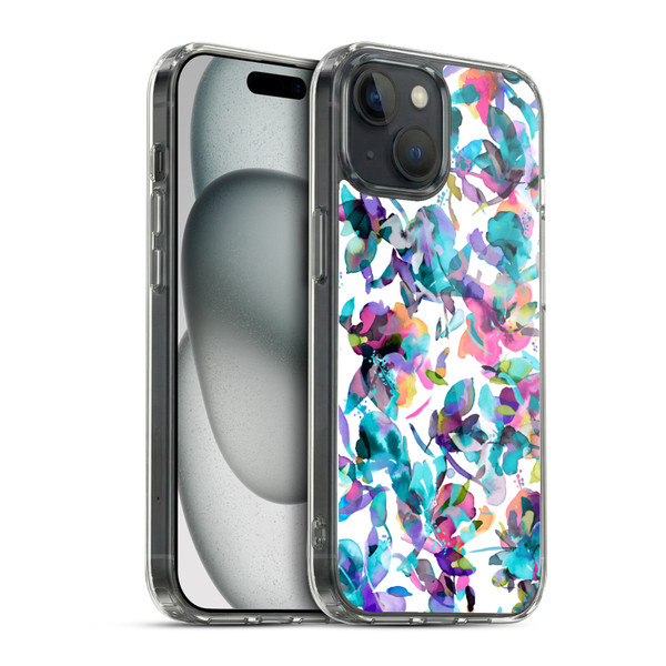 Ninola Botanical Patterns Watery Hibiscus Soft Gel Case for Apple iPhone 15 & MagSafe