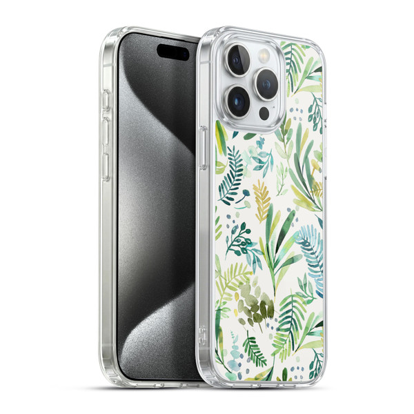 Ninola Botanical Patterns Tuscany Green Leaves Soft Gel Case for Apple iPhone 15 Pro Max & MagSafe