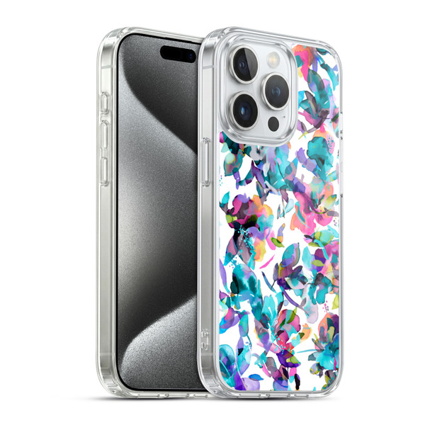 Ninola Botanical Patterns Watery Hibiscus Soft Gel Case for Apple iPhone 15 Pro & MagSafe