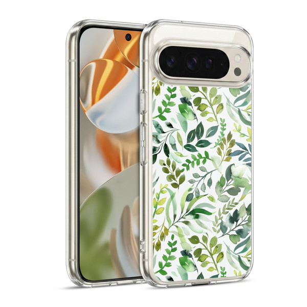 Ninola Botanical Patterns Watercolor Green Leaves Soft Gel Case for Google Pixel 9 / Pixel 9 Pro
