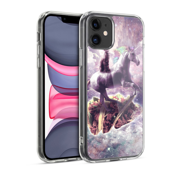 Random Galaxy Space Cat Dreamy Unicorn & Tacos Soft Gel Case for Apple iPhone 11