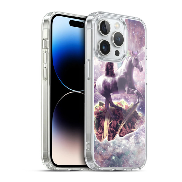 Random Galaxy Space Cat Dreamy Unicorn & Tacos Soft Gel Case for Apple iPhone 13 Pro & MagSafe
